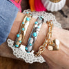 Desert Dew – Turquoise Cabochon Stretch Bangle