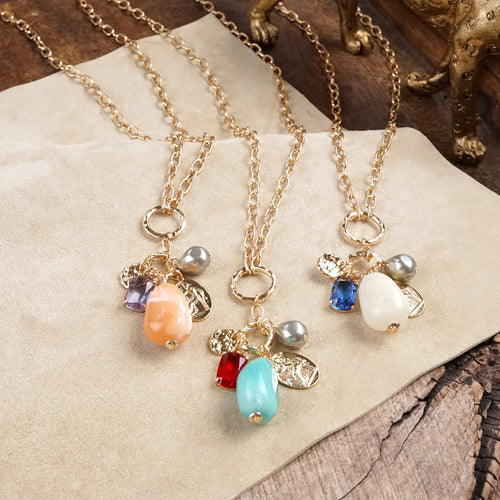 Desert Bloom – Long Cluster Charm Necklace