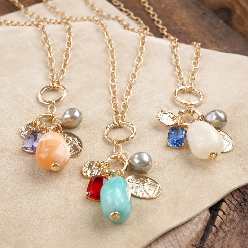 Desert Bloom – Long Cluster Charm Necklace