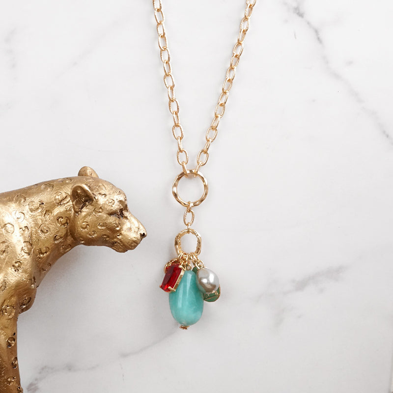 Desert Bloom – Long Cluster Charm Necklace