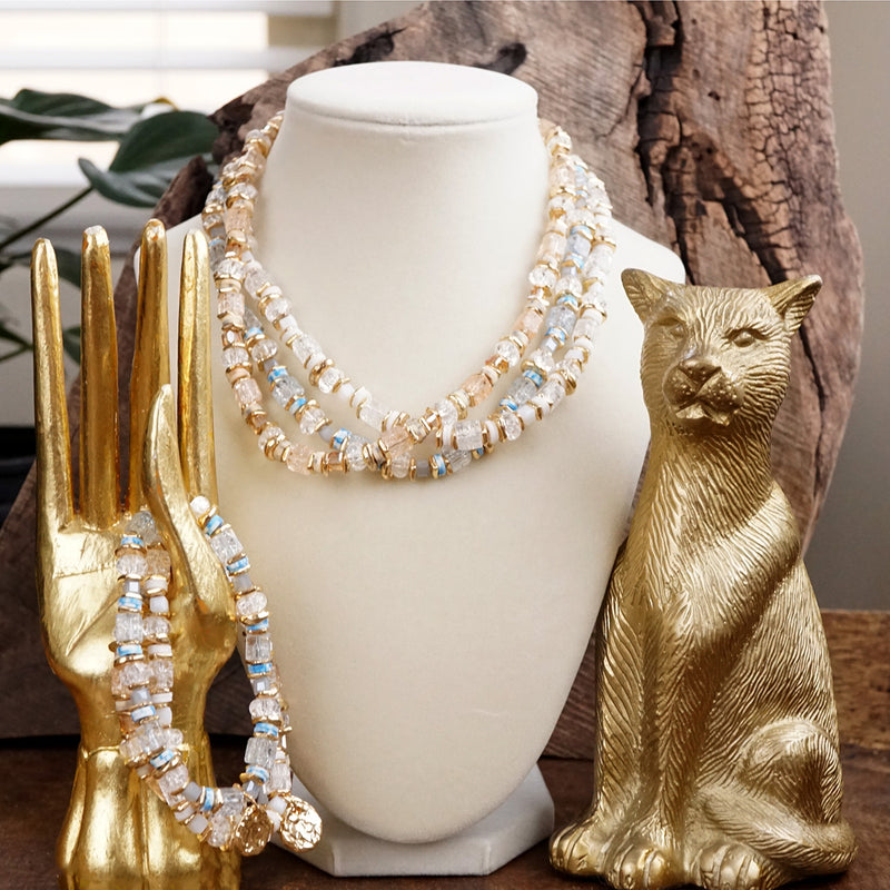 Pastel Drift – Mixed Bead Necklace in Soft Hues