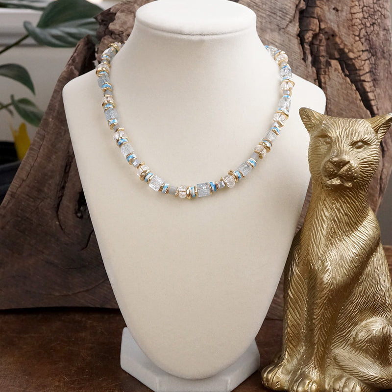 Pastel Drift – Mixed Bead Necklace in Soft Hues