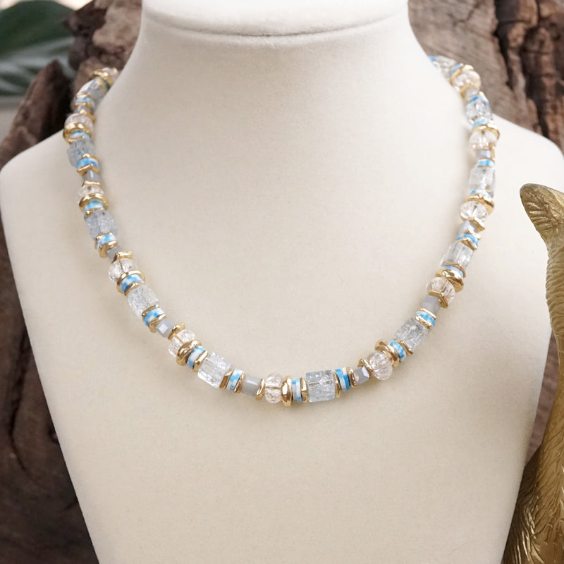Pastel Drift – Mixed Bead Necklace in Soft Hues