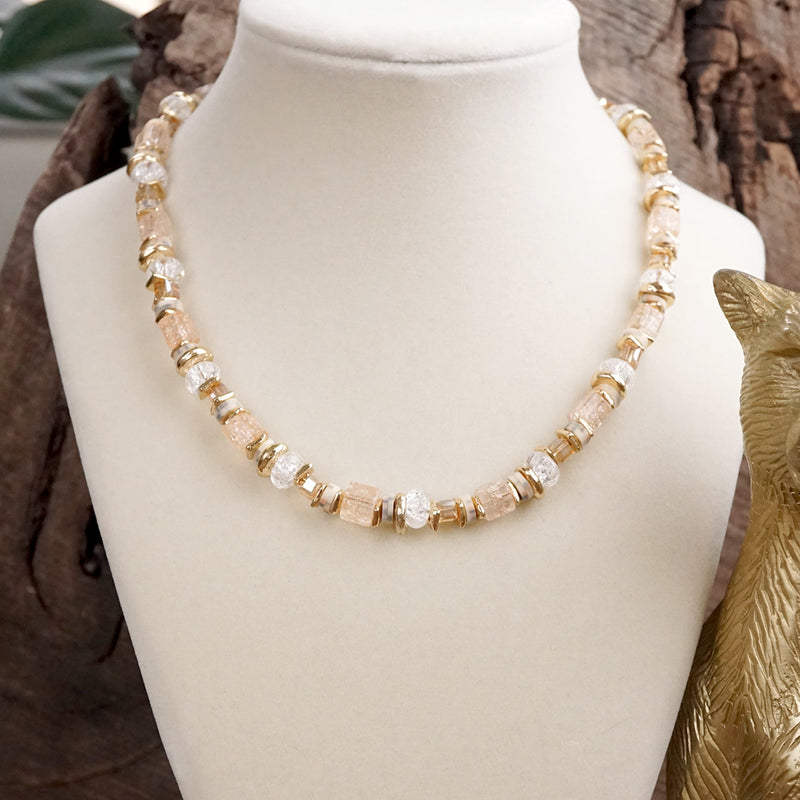 Pastel Drift – Mixed Bead Necklace in Soft Hues