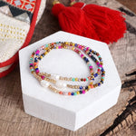 Beaded Bracelets Sets with glass and metal beads and freshwater pearls