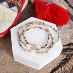 Beaded Bracelets Sets with glass and metal beads and freshwater pearls