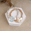 Sacred Shape – Sideways Hammered Cross Stretch Chain Bracelet