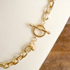 Dual-Tone Chunky Chain Necklace with Toggle Closure