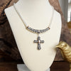 Sacred Drift – Filigree Cross Necklace with Whisper of Gold