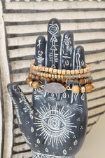 Boho Beads Bracelets set of 4 piece with Druzy Semi Precious stones in Brown Jasper and gold
