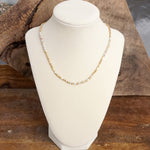 Dainty Classic Beaded Necklace – Matte Gold and Semi-Precious Stones