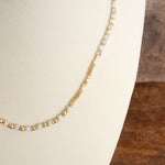 Dainty Classic Beaded Necklace – Matte Gold and Semi-Precious Stones