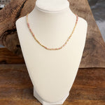 Dainty Classic Beaded Necklace – Matte Gold and Semi-Precious Stones