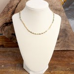 Dainty Classic Beaded Necklace – Matte Gold and Semi-Precious Stones