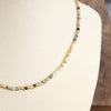 Dainty Classic Beaded Necklace – Matte Gold and Semi-Precious Stones