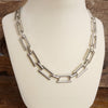 Urban Edge – Chunky Flat Rectangle Link Necklace in Silver Tone