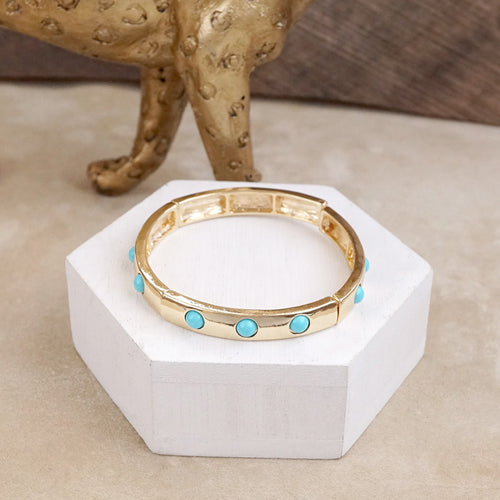 Golden Loop – Turquoise Eternity Stretch Bangle