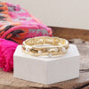 Pearls and Crystals Stretchy Stackable Bangle Gold Tone