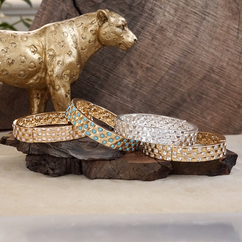 Luxe Check – Checker Crystal Stretch Bangle