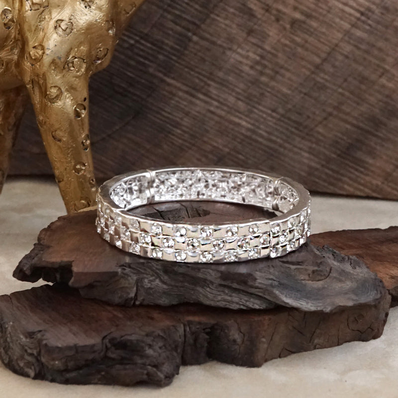 Luxe Check – Checker Crystal Stretch Bangle