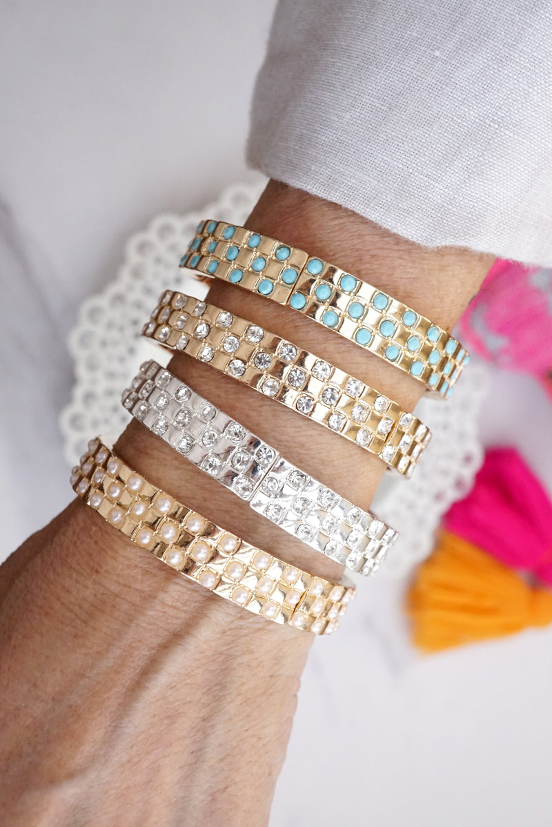 Luxe Check – Checker Crystal Stretch Bangle