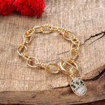 Toggle Chunky Chain Bracelet with Stone Charm