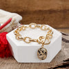 Toggle Chunky Chain Bracelet with Stone Charm