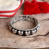 Western Stretchy Bangles – Hearts or Stripes in Worn Silver Tone