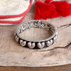 Western Stretchy Bangles – Hearts or Stripes in Worn Silver Tone