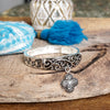 Graceful Whimsy – Classic Filigree Stretchy Bangle with Charm