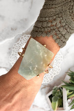 Bohemian Natural Stone Cuff Statement Bracelet semi precious Amazonite