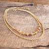 Gold Tone Beaded bracelets set with Clear Crystals