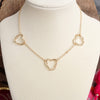 Wire-Inspired Hearts Necklace – Gold Tone