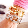 Chunky Chain Statement Stretchy Bangle Bracelet in gold or silver tone