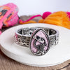 Rodeo Reverie – Western Cowboy Boots & Hat Statement Bangle in Silver with Turquoise or Pink