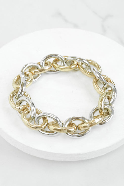 Chunky Chain Bracelet in Silver and Gold tone