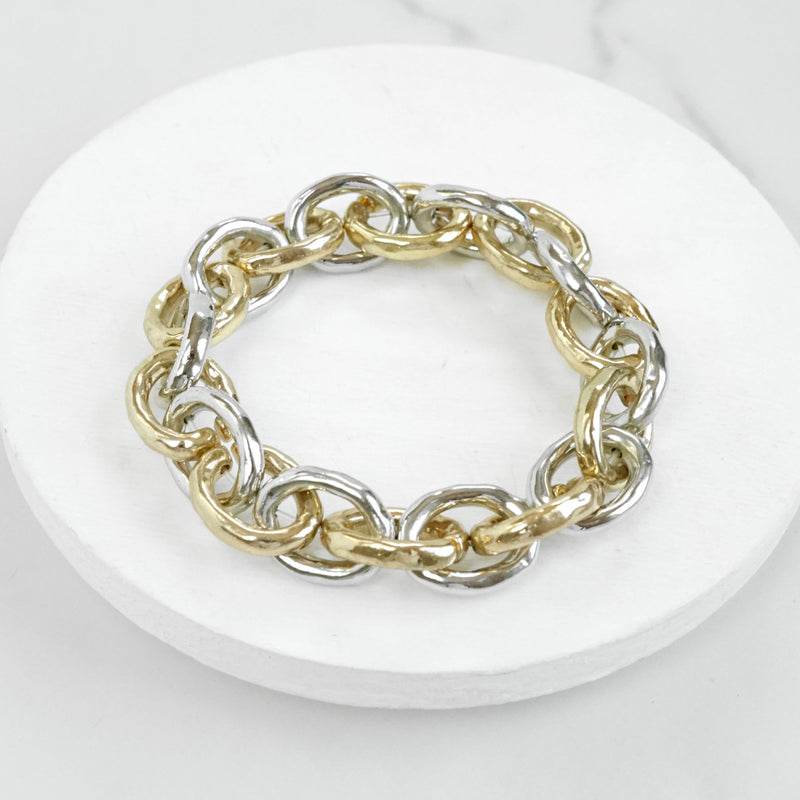Chunky Chain Bracelet in Silver and Gold tone