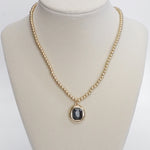 Bubble Crystal Pendant Necklace Gold Silver Black Clear