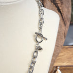 Dual-Tone Chunky Chain Necklace with Toggle Closure