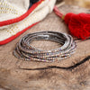 Stretchy Bracelets Stack with Iridescent Rhinestones in Neutrals Browns Gunmetal