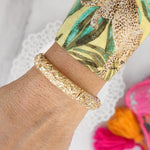 Stretchy Bangle - Textured Gold Tone