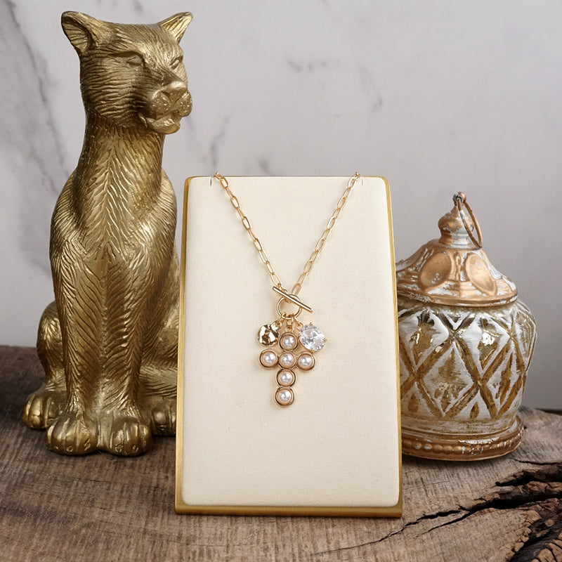 Grace Notes – Dainty Charm Cluster Necklace on Paperclip Chain