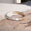 Boho Stretchy Minimalist Bangle Raw Textured Worn Gold and Silver tones