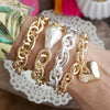 Bold Links – Chunky Chain Stretchy Bracelet - in Gold or Silver