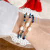 Beaded Bracelets Sets with glass and metal beads and freshwater pearls