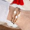 Beaded Bracelets Sets with glass and metal beads and freshwater pearls