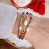 Beaded Bracelets Sets with glass and metal beads and freshwater pearls