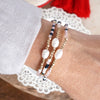 Beaded Bracelets Sets with glass and metal beads and freshwater pearls