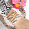 Metal Beaded bracelet stack 5 bracelets - Gold Silver tone