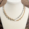 Short Anchor Chain Necklace with Emerald-Cut Crystal – Gold or Silver